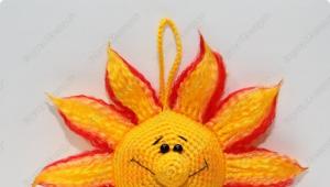 Плетено слънце amigurumi Описание и модели на плетено слънце amigurumi