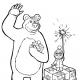 Novoročné omaľovánky na tému Máša a medveď